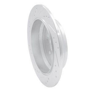 Acura RDX Brake Rotor (1) - Rear Right - R1 Concepts - Drilled & Slotted - Silver - `05-`18